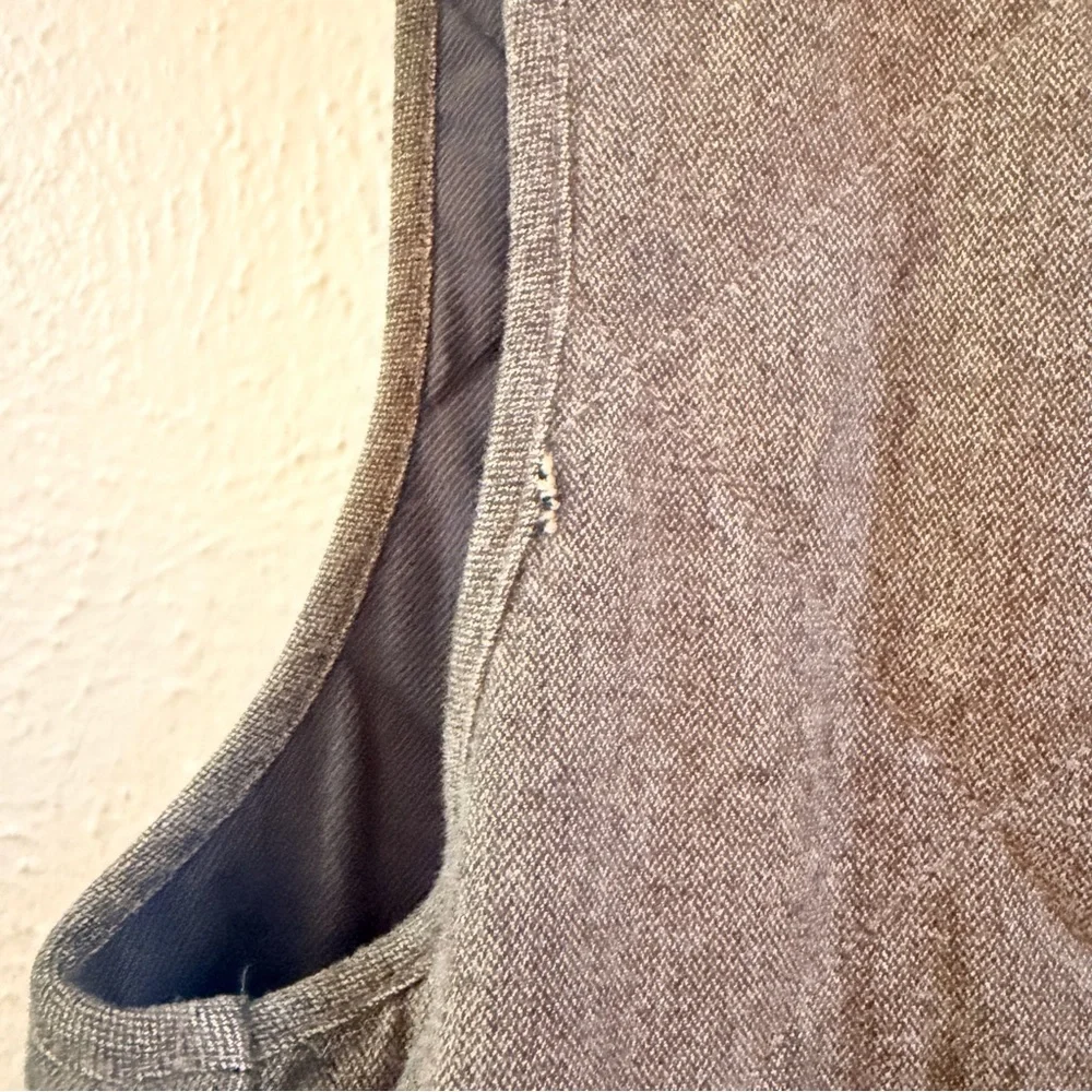 J Crew brownish gray tweed quilted vest